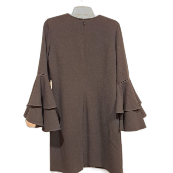 Chelsea 28 Nordstrom Black Mini Dress Lined Flutter Bell Ruffle Long Sleeve sz 8 - Picture 8 of 11